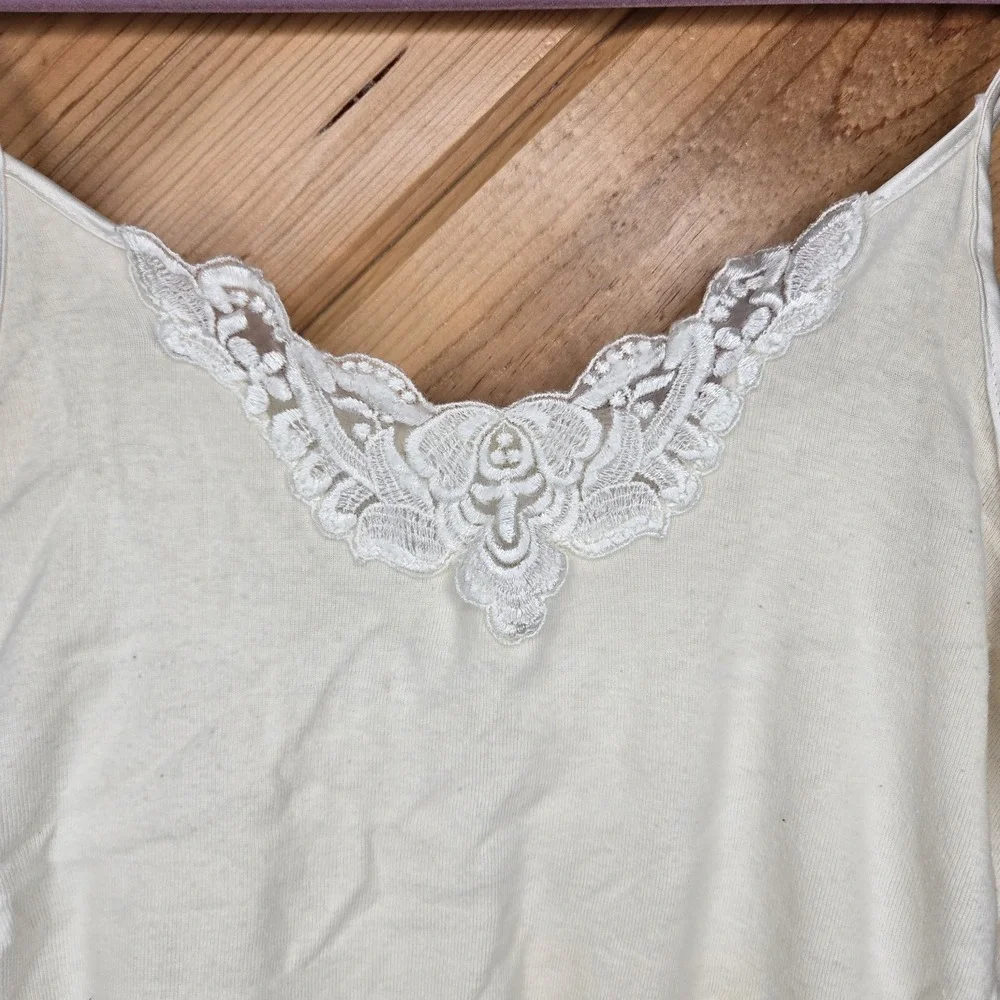 Vtg Victorias Secret Cotton Lace Camisole White Size Small‎ Gold Label